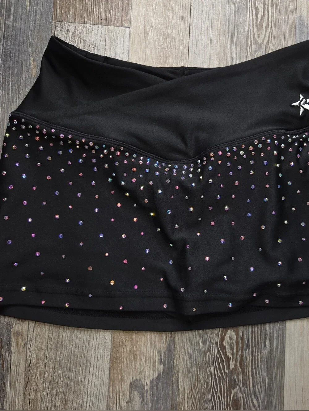 Rebel Athletic Adult Small Black Rhinestone Skirt Skort